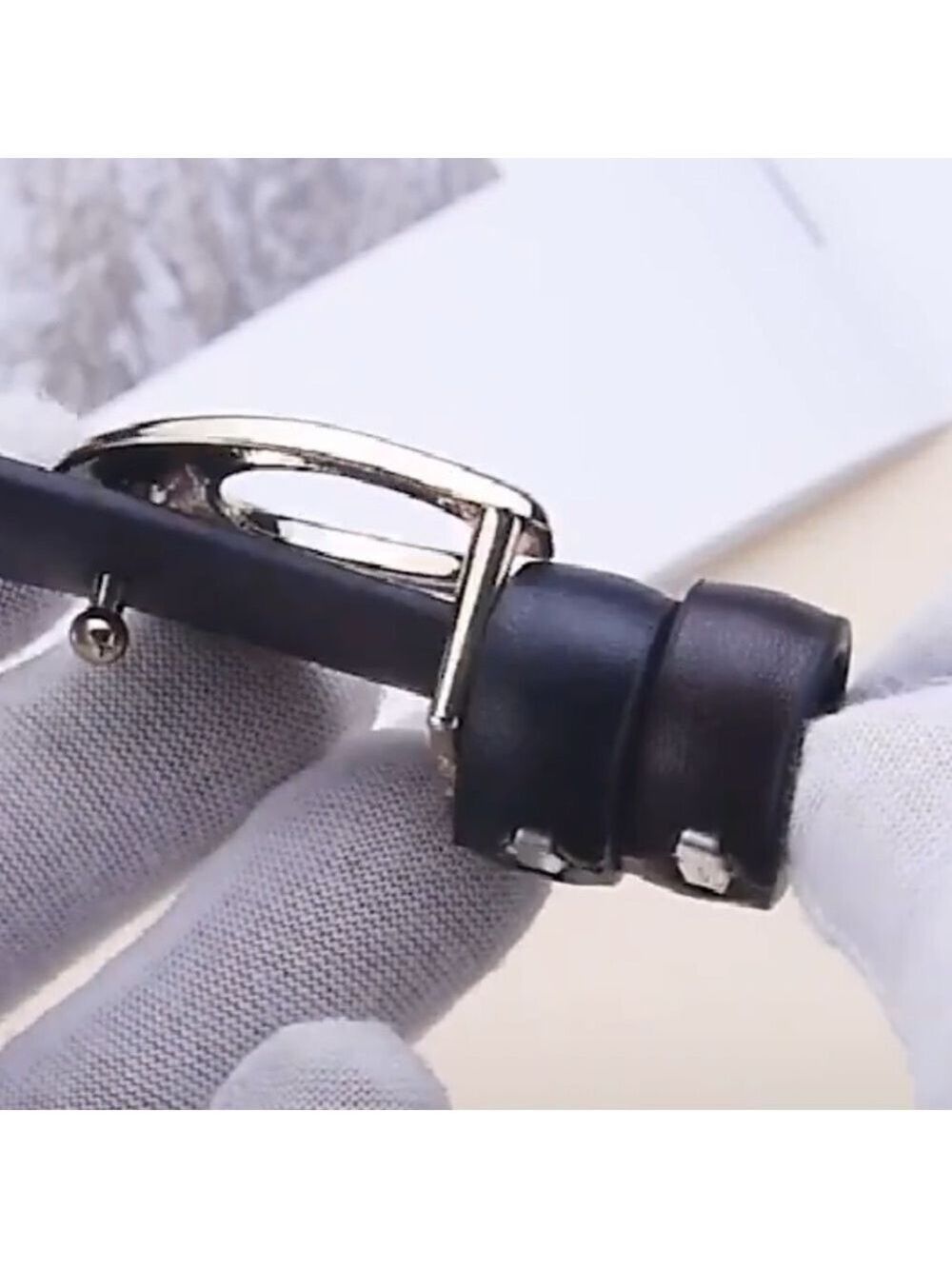 Big letter C classic buckle black belt - Picture 11 of 16